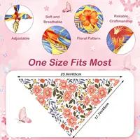 20Pack Flower Floral Dog Bandanas Spring Bee Polyester Triangle Dog Scarf with Flower Patterns for Small Medium Large Dog Pet 2