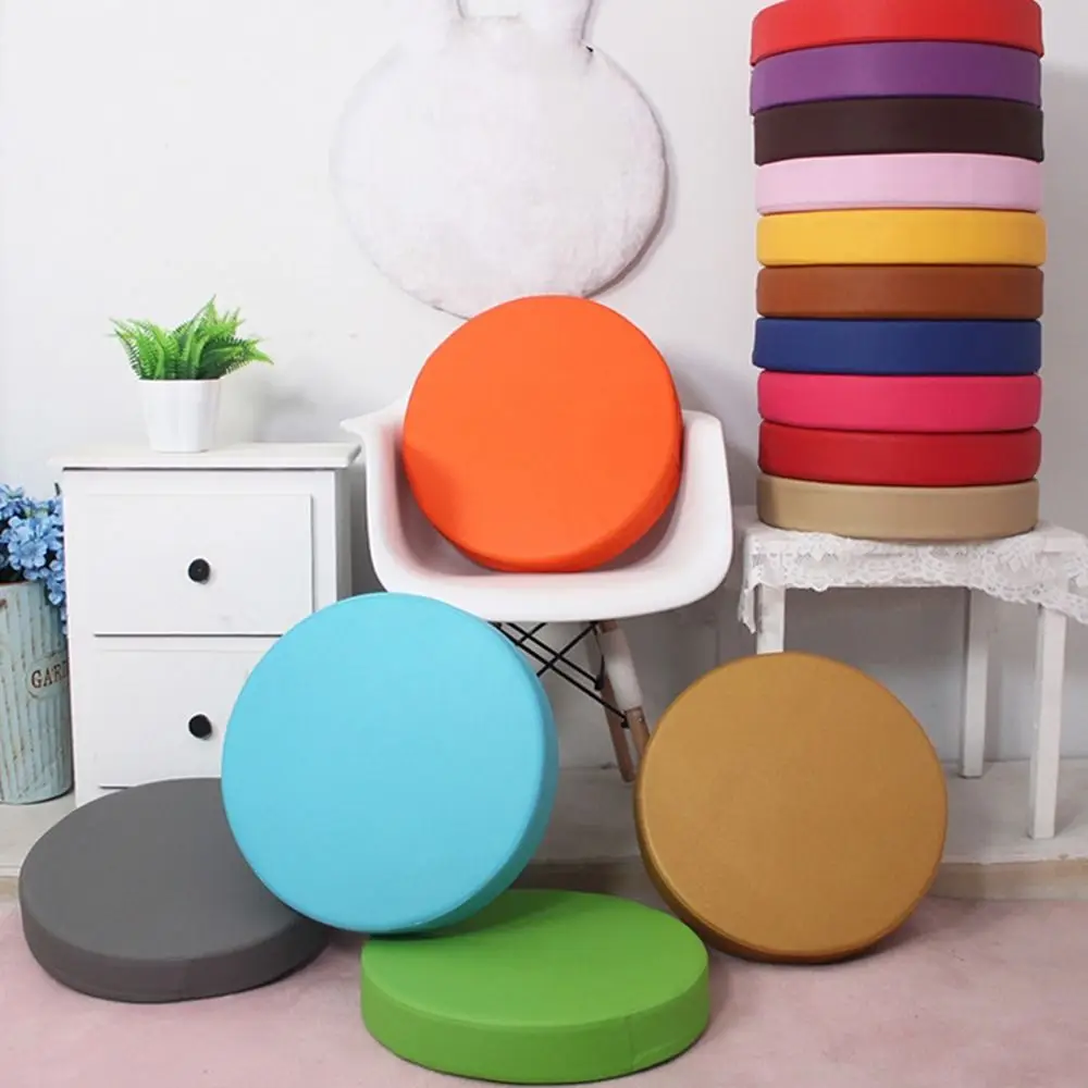 Practical Japanese Style Leather Round Cushion Thicken Soft Upholstered Cushion Washable Waterproof Sponge Cushion for Home
