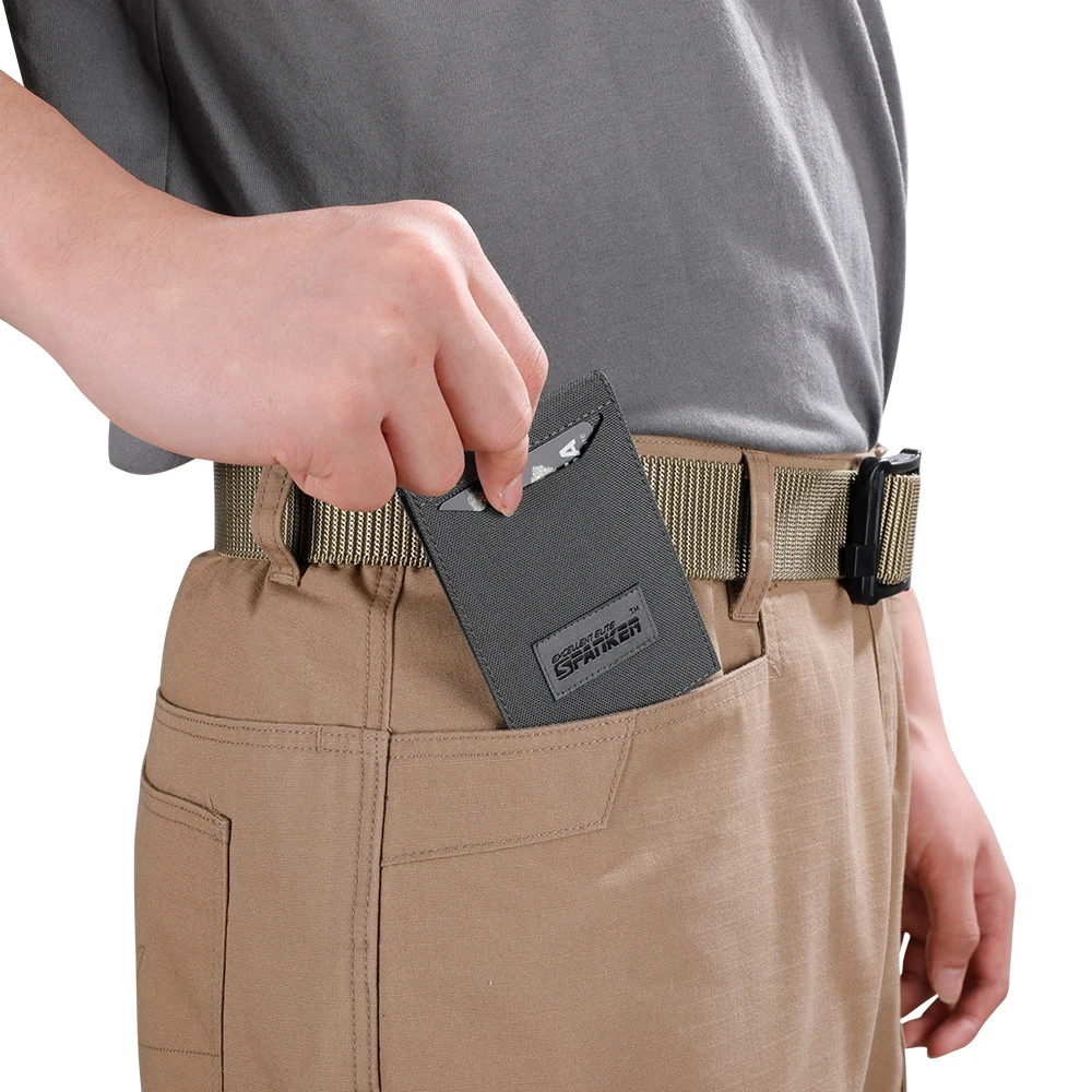 Tactical ID Credit Card Holder Back Pouch Mini Wallets Pocket Pocket Case Protective Cover Foldable for Men and Women