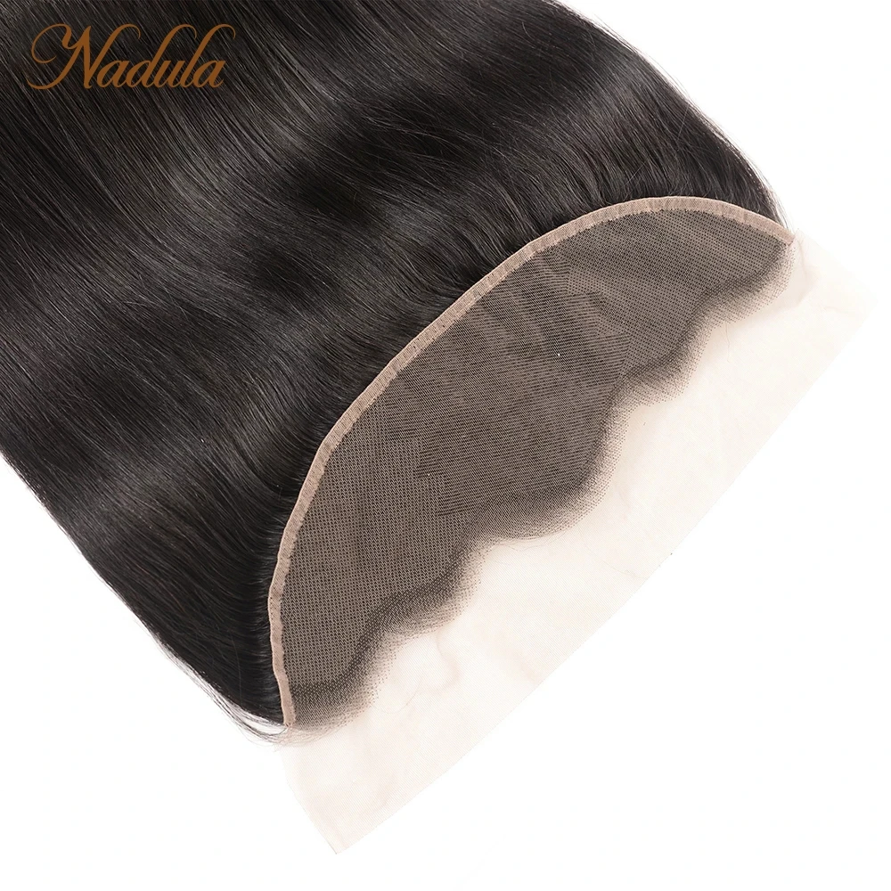 Nadula Straight Human Hair 13x4 Lace Frontal Closure Brazilian Straight Hair Frontal Swiss Lace Closure