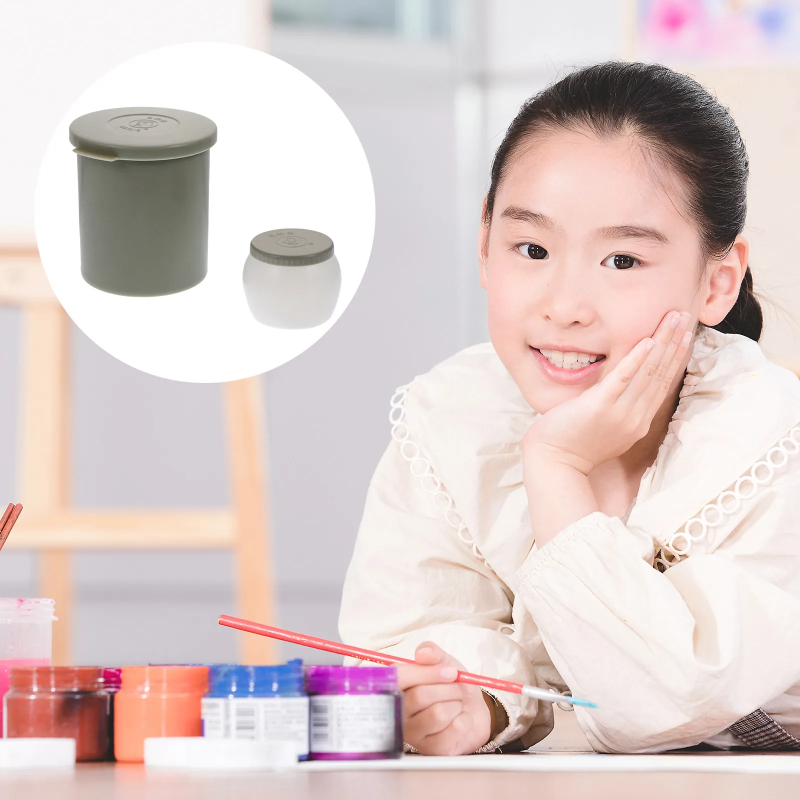 스트레이너가 있는 브러시 세척 용기 휴대용 페인팅 펜 세척 버킷 전문 예술가를 위한 컴팩트 디자인 빠른 세척 및 건조