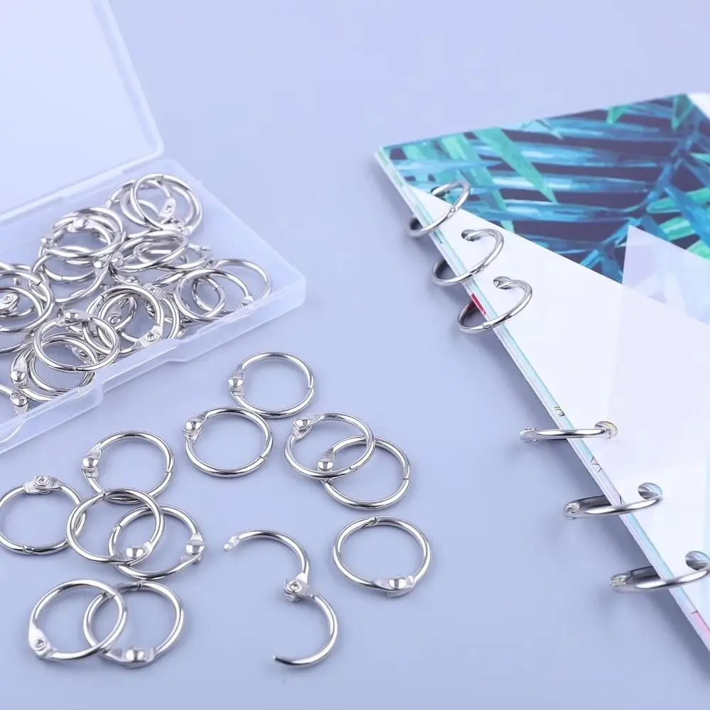 50Pcs O 링 금속 바인더 링 튼튼한 다양한 크기의 루스 리프 바인더 링 내구성이 뛰어난 재사용 가능한 키체인 링