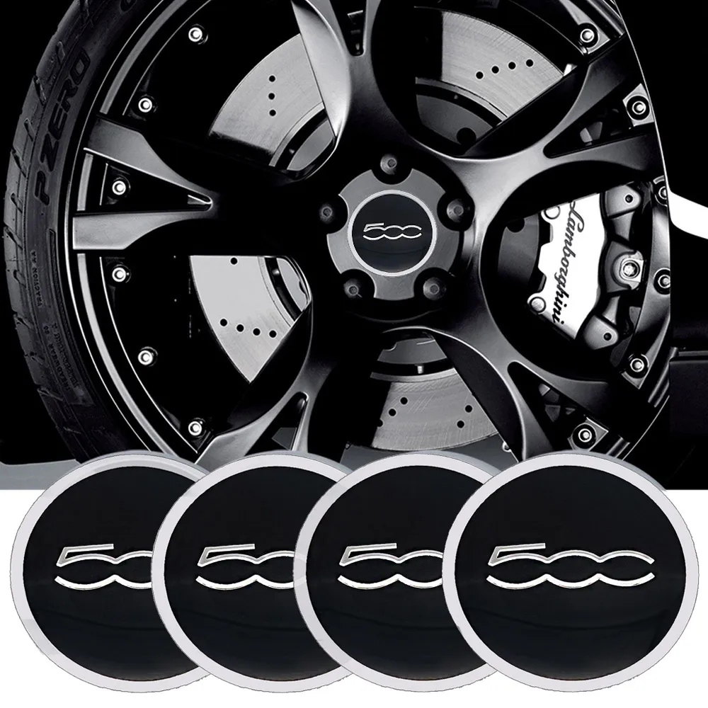 4 Pz 5.6Cm Auto Coprimozzo Adesivi Copertura Centrale Ruota Accessori Auto Custodia Per Fiat 500 Abarth Punto Bravo Stilo Panda Car Styling