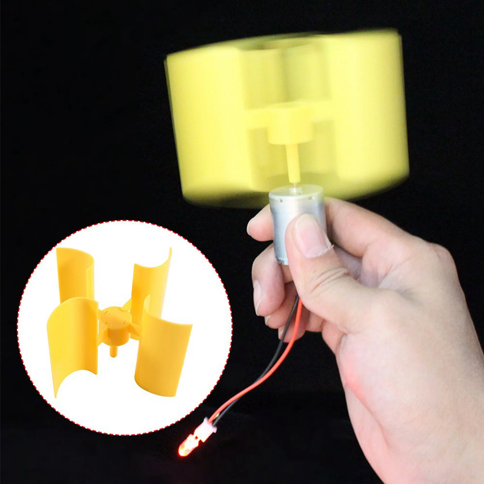 DIY Kit Small Motor Vertical Wind Turbines Blades Breeze Electricity Generator