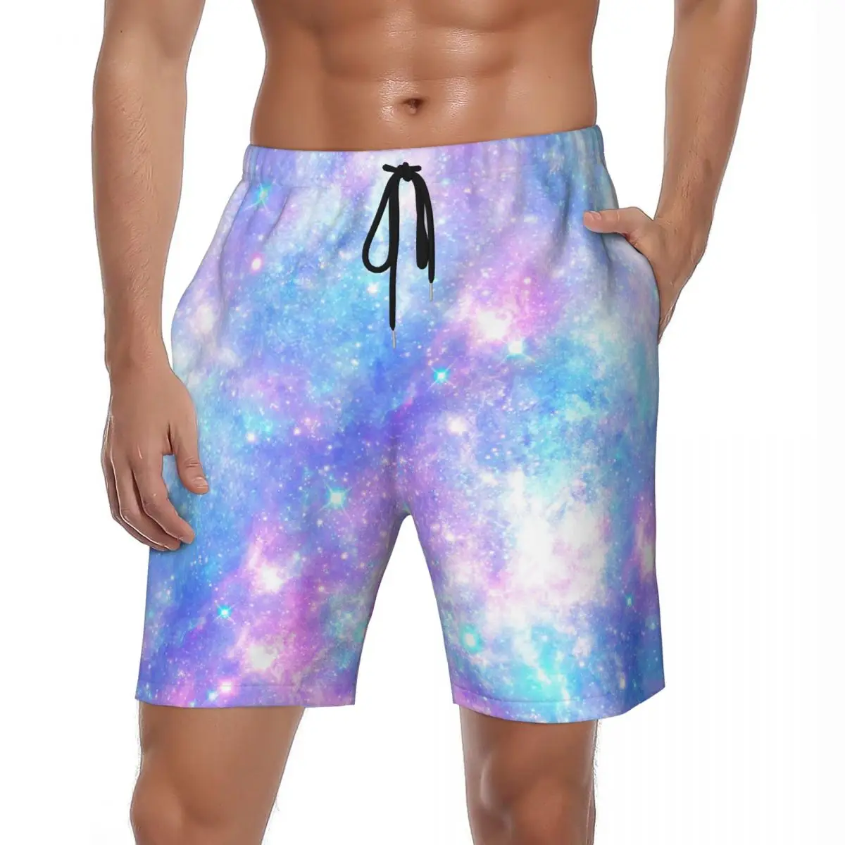 

Шорты пляжные мужские с принтом Галактики, летние цветные спортивные короткие штаны для серфинга и пляжа, дышащие, классический дизайн, пляжные трусы