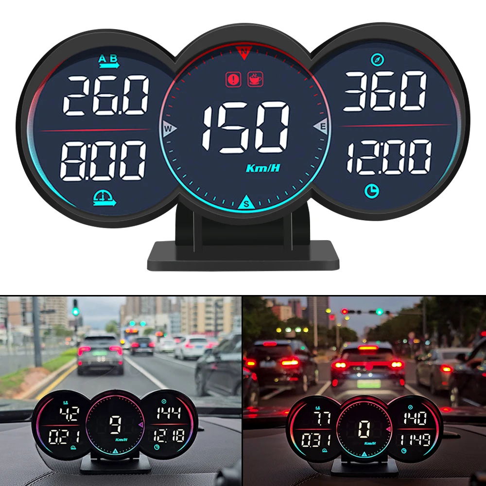 

For All Car G17 Overspeed Diagnotstic Speed Meter GPS Head-Up Display Speedometer Odometer Car Water Oil Temp Alarm HUD