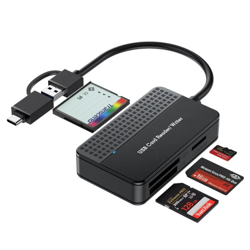 

USB3.0 Four in One USB3.1 CF SD TF MS Memory Card/SLR Camera Card Reader Type-c
