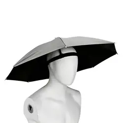 Foldable Waterproof UV Sunshade Hat - Portable Hands - Free Umbrella - Full - fiber (Gray)