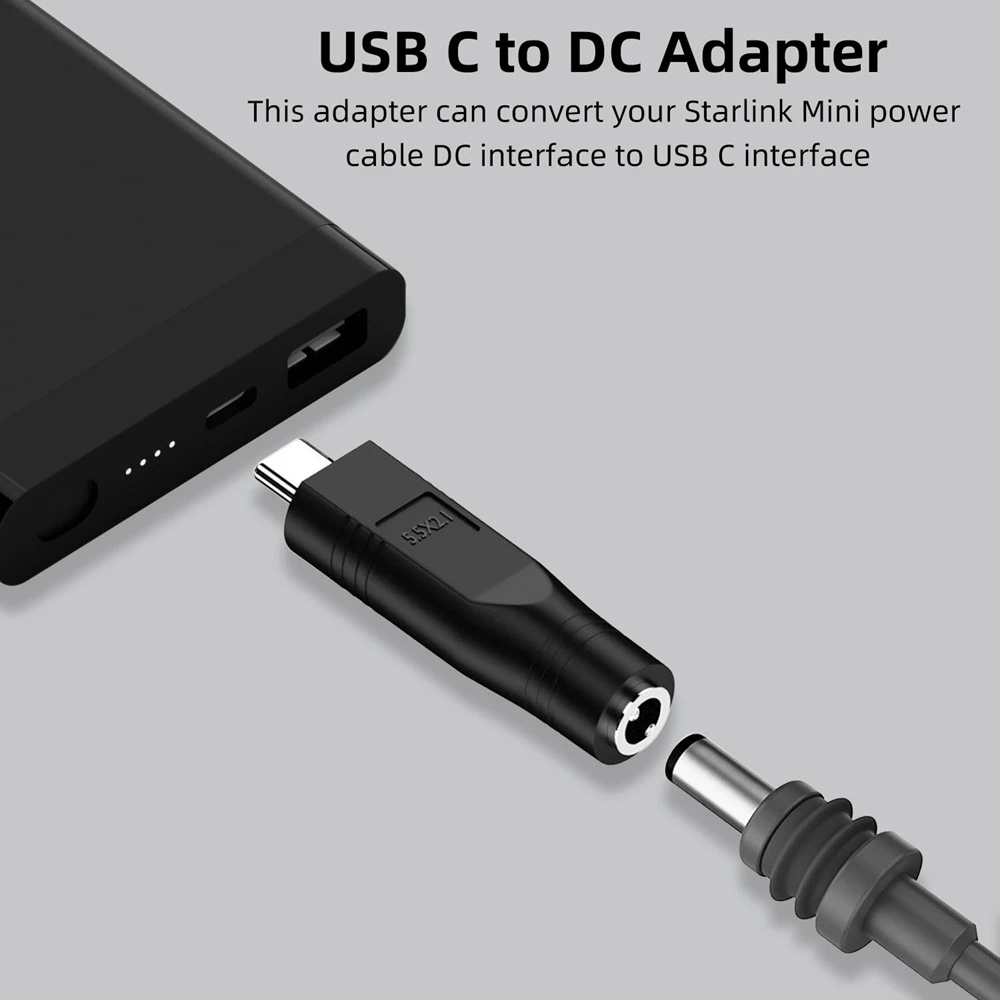 1/2PCS PD100W USB C Male to DC Female Power Cable Adapter for Starlink Mini Connector Charge Barrel Jack Power Adapter for Power Adapter