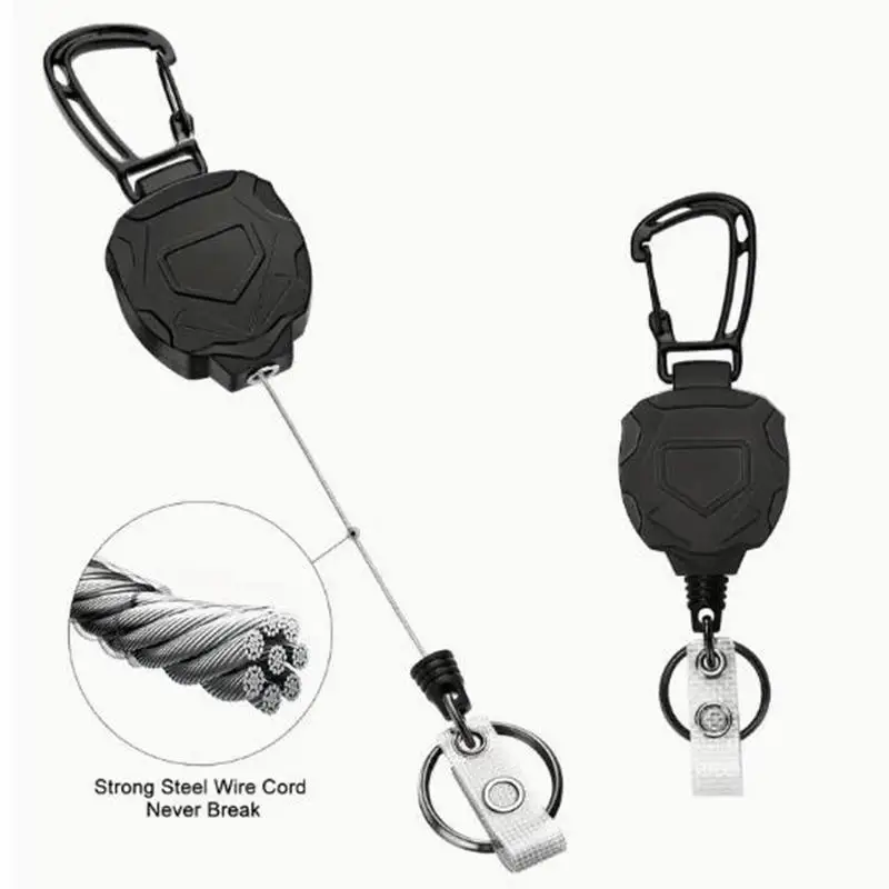 Neuer Ausweishalter mit Karabinerhaken, Taktischer ID-Halter mit Einziehbarer Rolle, Kletterkarabiner, Multifunktionales Zubehör – Detail 25