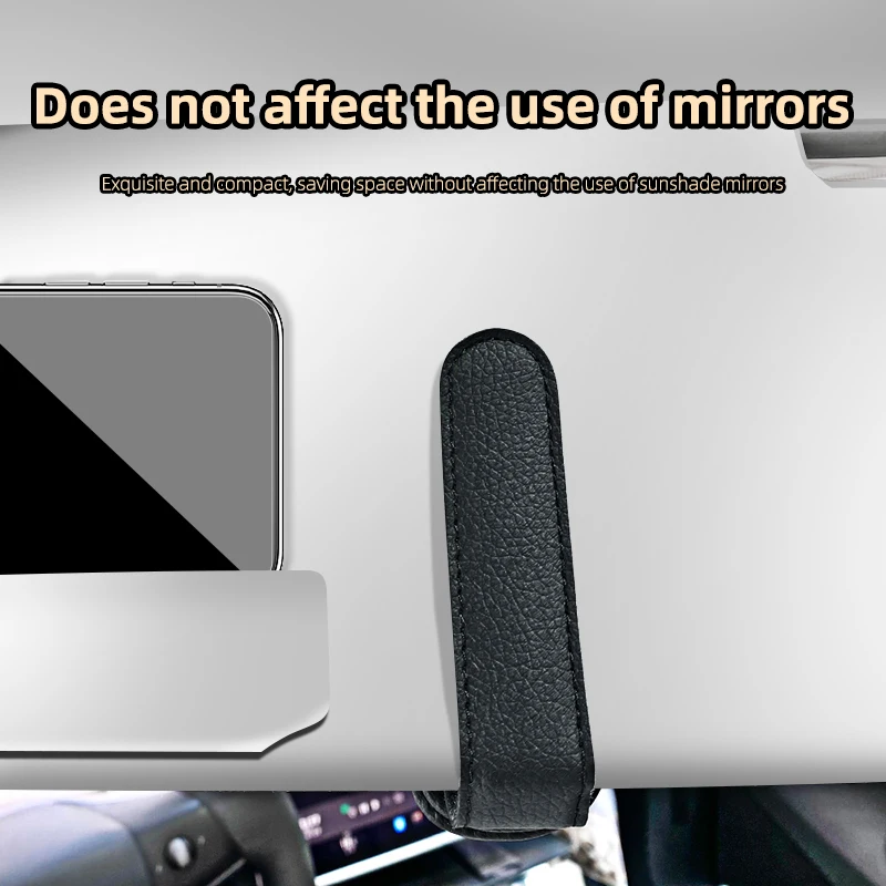 Premium Leather Magnetic Sunglasses Holder with Multifunctional Clip