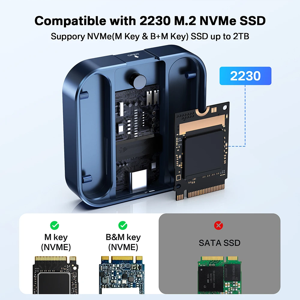 Nvme Ssd Enclosure 10gbps Usb c 3.1 para Nvme Pci-e para Iphone 15 14 13 12 Pro 2tb Caixa de Driver Externo Acasis-m.2 2230 - Imagem 2