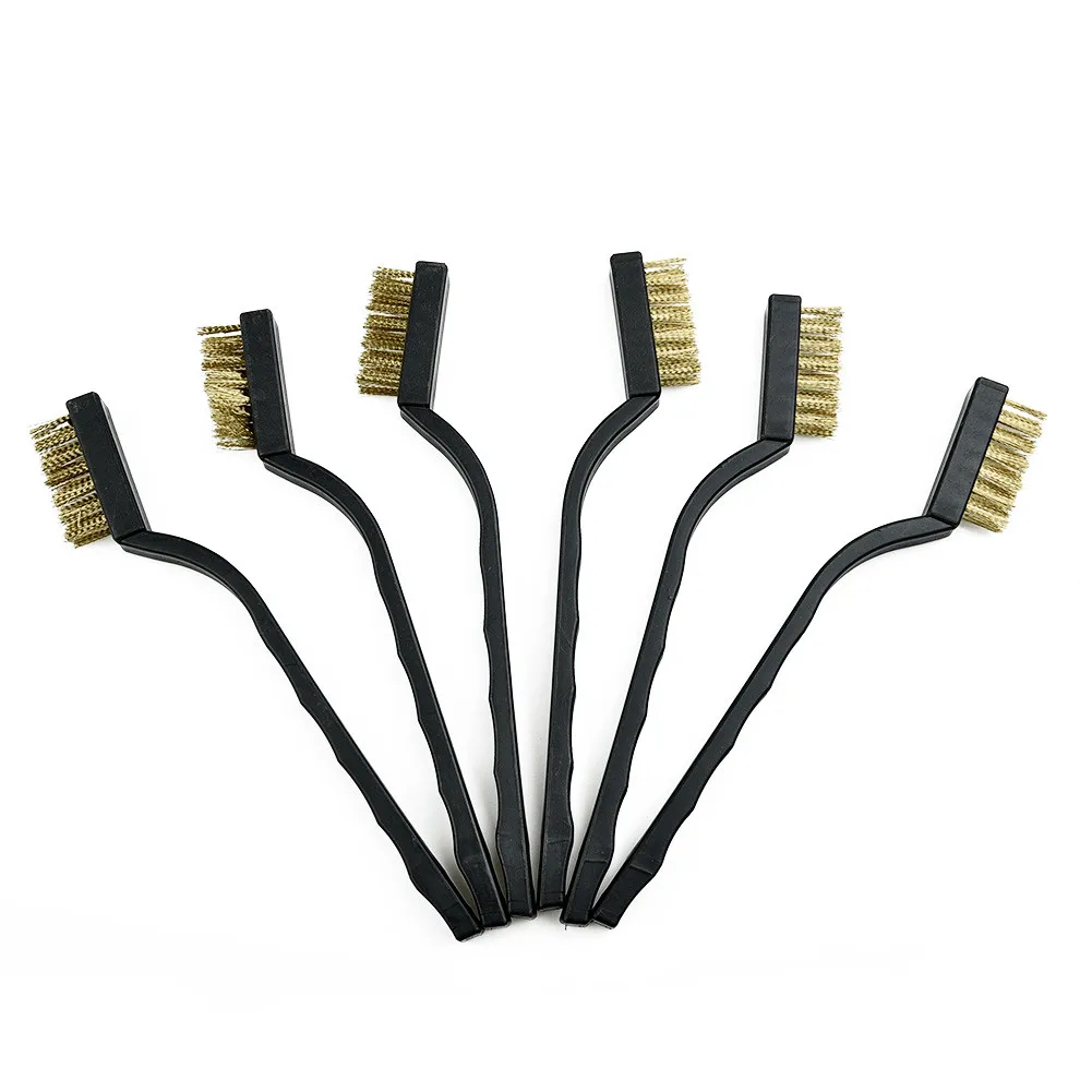 

Small Steel Brass Cleaning brush Paint Rust Remover Removal Metal Polishing Cleaner Scourer Tools 12 pcs Scrubbing