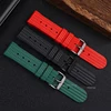 Premium Soft Rubber Waffle Watchband 20mm 22mm Replacement Strap for Seiko Water Ghost Sport Watchband Black Green Wristband 2
