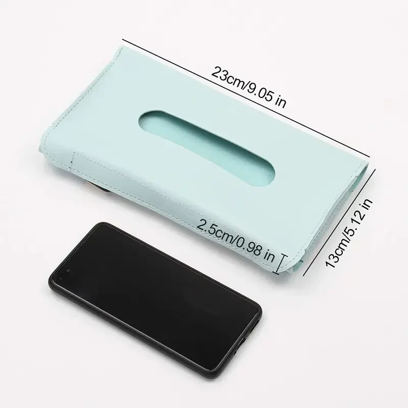 Car Tissue Box PU Leather Car Sun Visor Hanging Tissue Box Holder Auto Interior Storage Organizer Napkin Holder Accessories