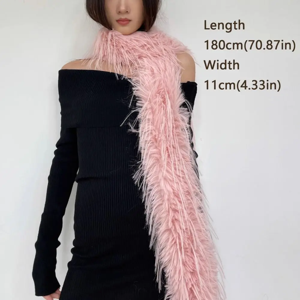 Fashion  Long Strip Scarf Thick Fluffy Imitation Mink Fur Y2K Girl Scarf Luxury Classic Soft Shawl Ladies Tassels Scarf