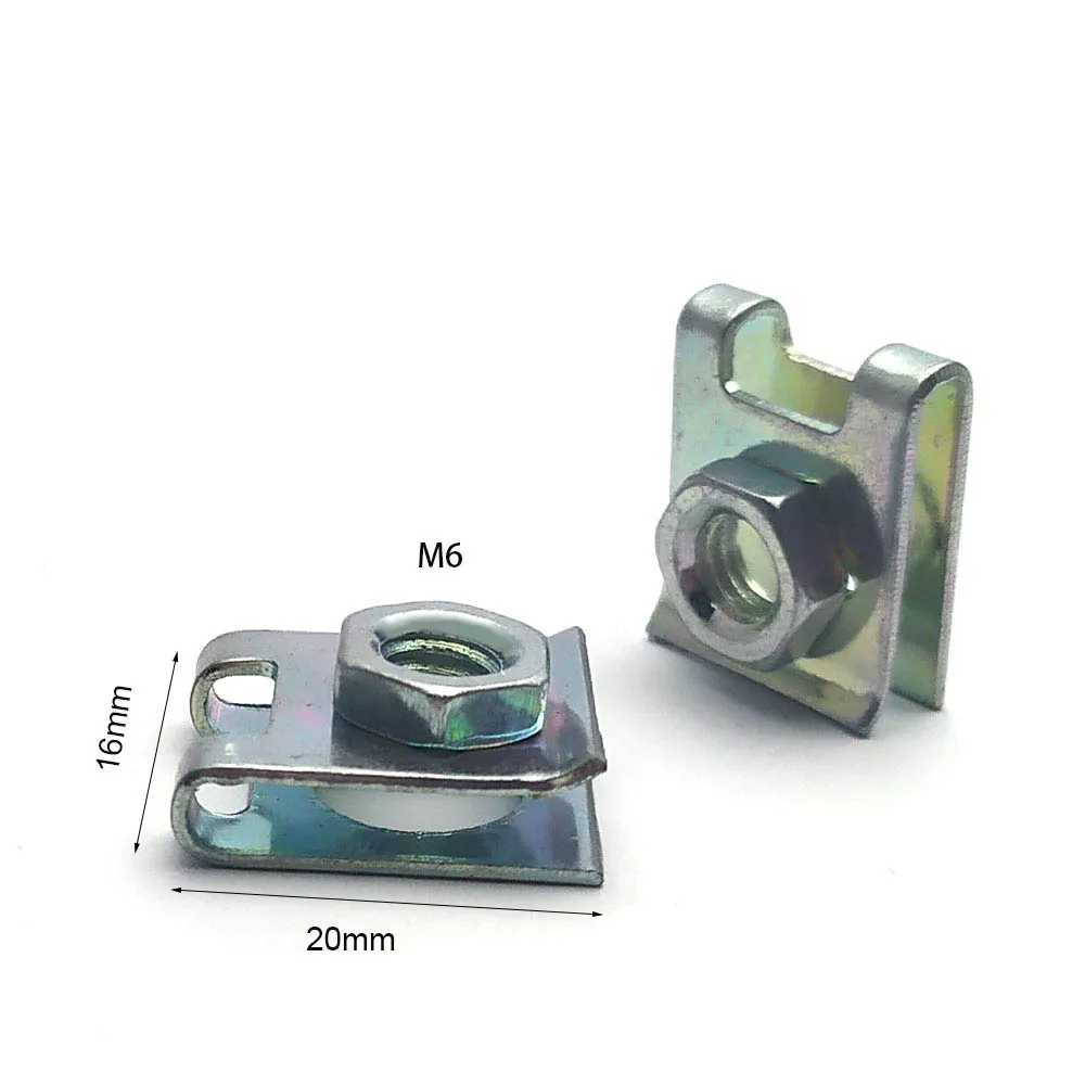 10 Set Plastic Cover Silver Stainless Steel Screw Bolt and U Type Clips with Nut M6 6mm M5 5mm for Motorcycle Scooter ATV Moped - Image 4
