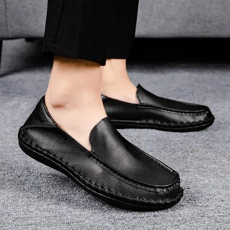 

Мужские повседневные деловые туфли Tods, дышащие кожаные туфли из натуральной кожи в Корейском стиле, мужские туфли с одной педалью для осени