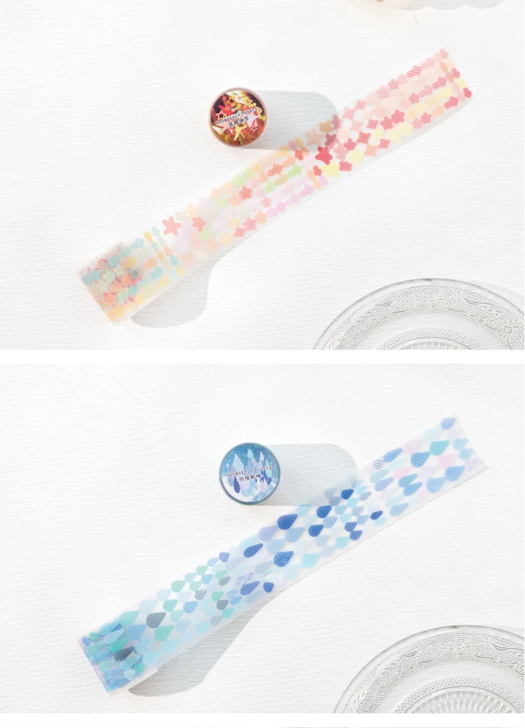 Journal GO 4,5 x 200 cm glänzende Geometrie-Abdeckband-Aufkleber, glitzernde Kunst, dekorative Klebeband-Aufkleber für Tagebuch, Scrapbooking – Detail 9