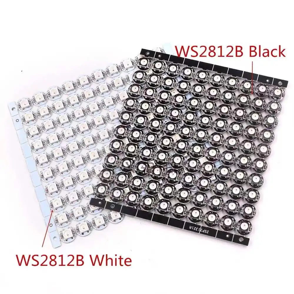 WS2812B 100PCS 5050SMD Individually Addressable Smart RGB LED Pixel modules 5V DC rgb LEDs Lampon Black LED Chip Heat Sink
