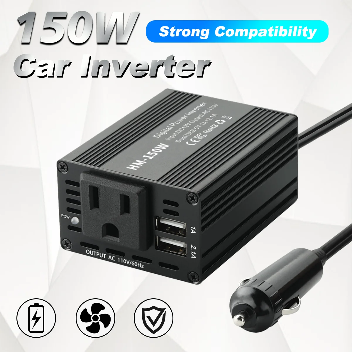 Trasformatore 12v 220v Convertitore Di Tensione Auto 12V A 12V 150W - Adattatore Per Accendisigari Con Protezioni E USB Profumatore Auto Elettrico - Foto 6