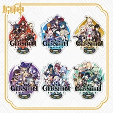 

15cm Anime Genshin Impact Figure Acrylic Stand Zhongli Klee Venti Hutao Mona Model Plate Desk Decor Standing Sign Christmas Gift