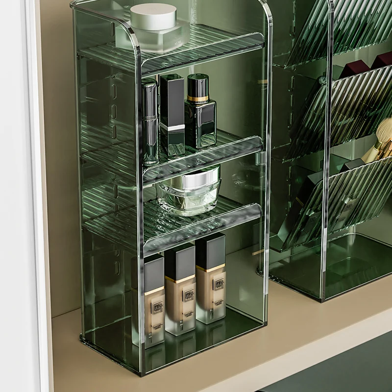 Makeup Shelf Bathroom Organizer and Storage Clear Makeup Organizer Cabinet Organizer Vertical Storage Box Jewelry Display Stand 6