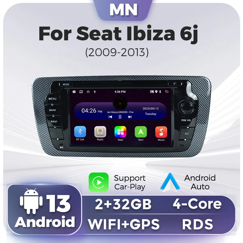 Carplay Android Auto Car Radio For Seat Ibiza 6j 2009 2010 2011 2012 2013 Multimedia Video Player GPS BT Stereo Head Unit NO DVD car multimedia player car radio