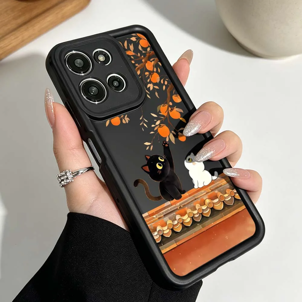 Adorable Cats Design Phone Case Cover with Fun Ladder Eye Pattern