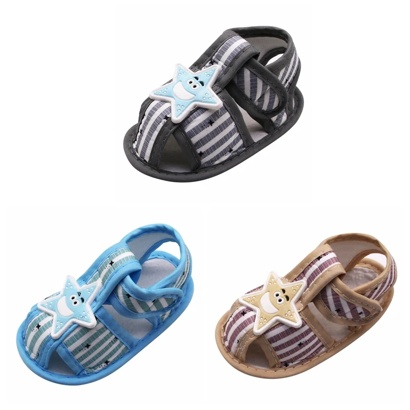 Summer Baby Boy Girl Star Pattern Hollow Sandals Cotton Infant Toddler Soft Sole Shoes First Walker