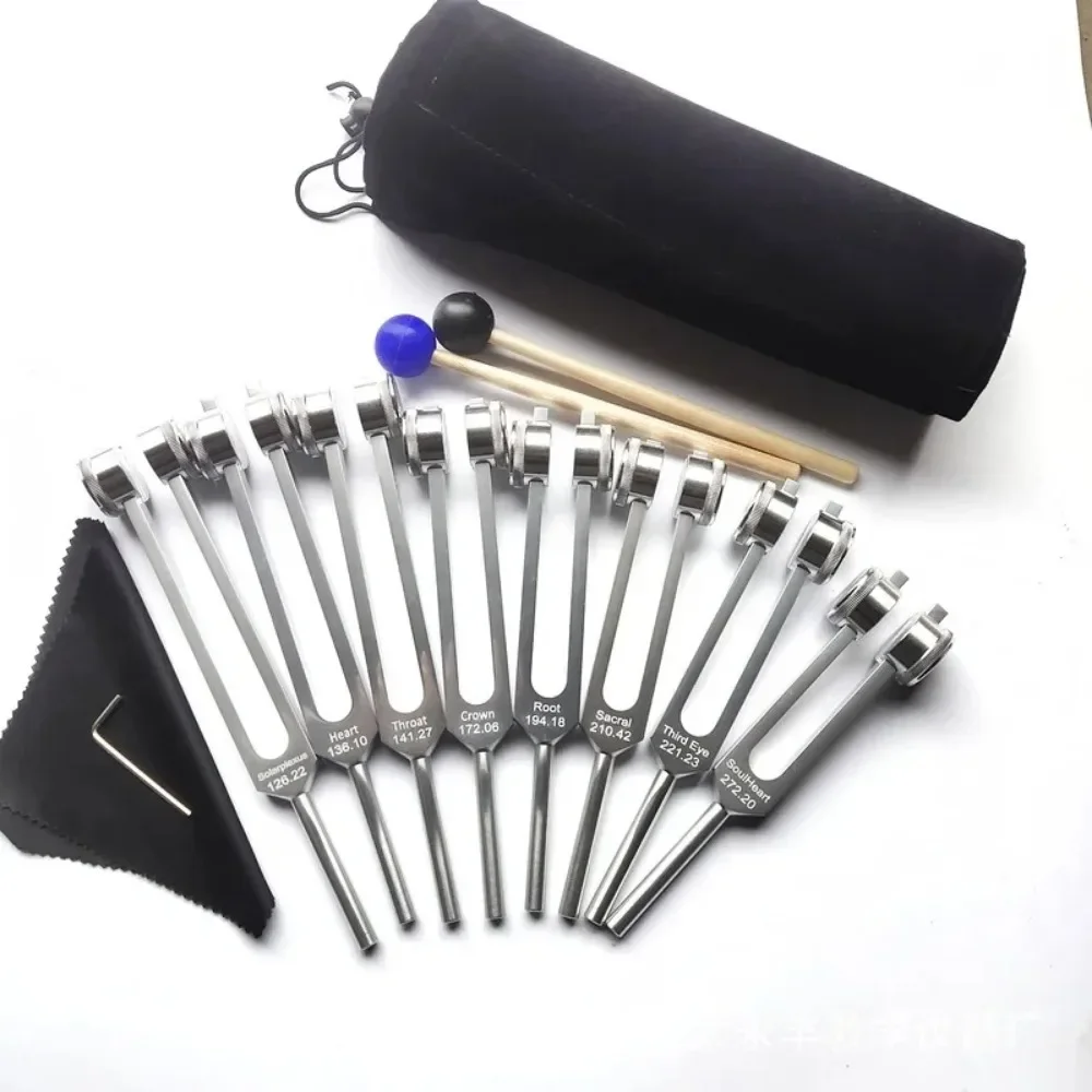 Aluminum Tuning Fork Set Professional Yoga Meditation Sound Healing Therapy Chakras Percussion Instruments Tuning Forks Sets