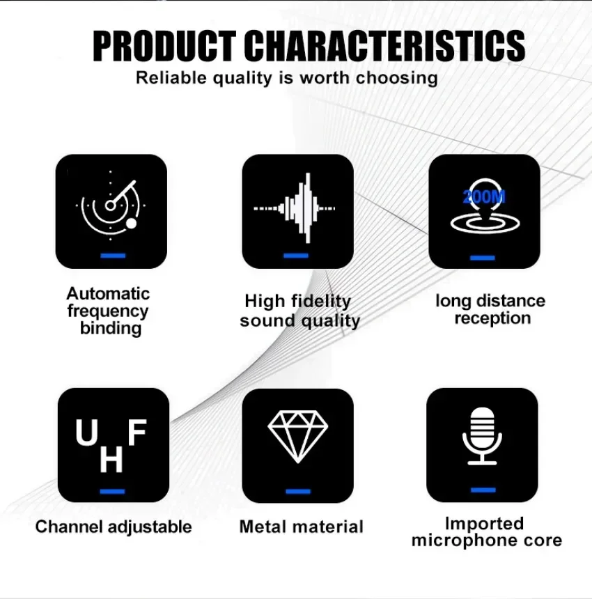 RAYHAYES UR4D Super Strong Signal Wireless Microphone Professional Dual Channel Conference Karaoke Mic Microphone