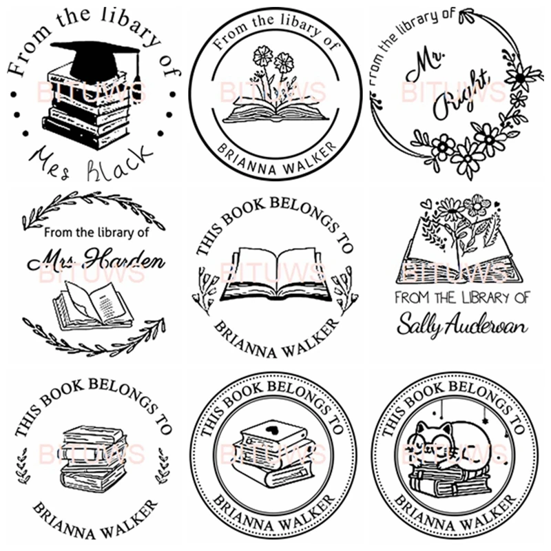Customized Ex Libris Stamp Custom photosensitive ink stamp for Library book personalised stamps auto ink address stamp