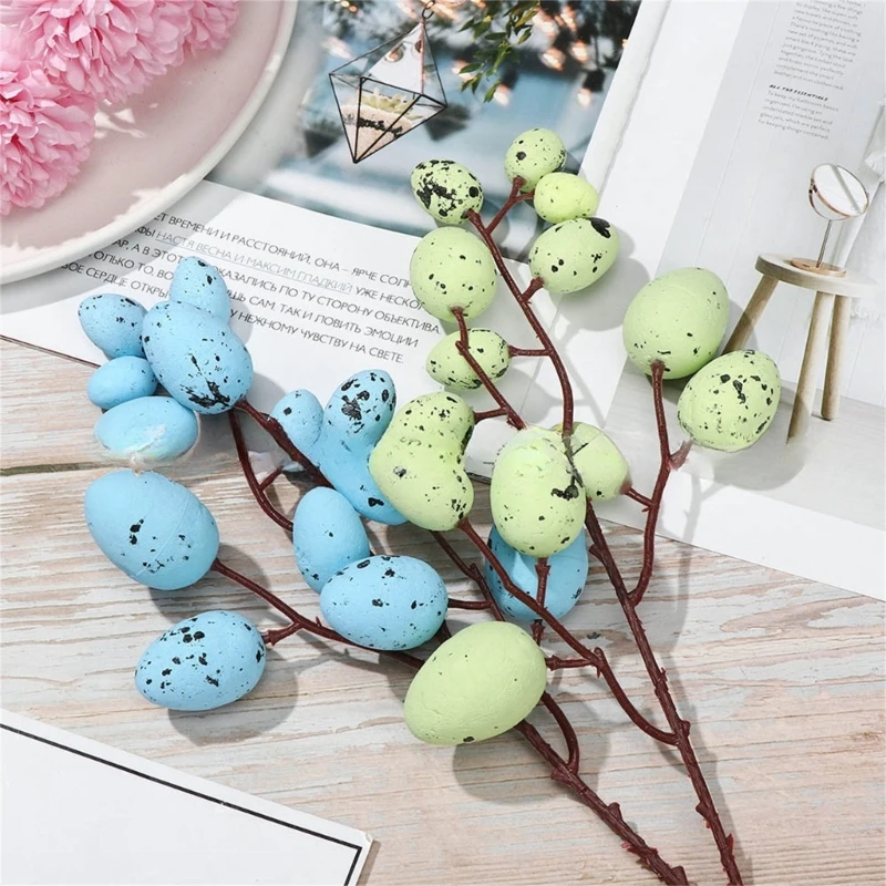 Color Eggs Easter Decorations Eggs Branch Easter Eggs Artificial