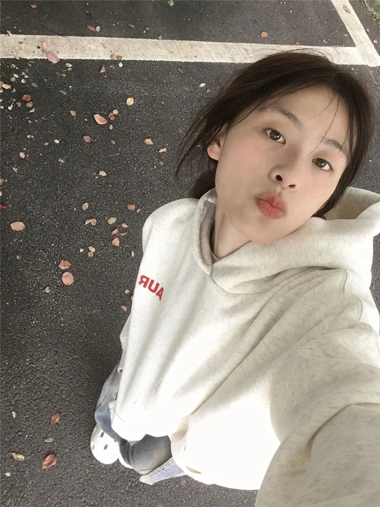 

100% хлопок китайский шикарный Американский хиптоп модный брендовый свитер с капюшоном с надписью женское осенне-зимнее плюшевое Свободное пальто