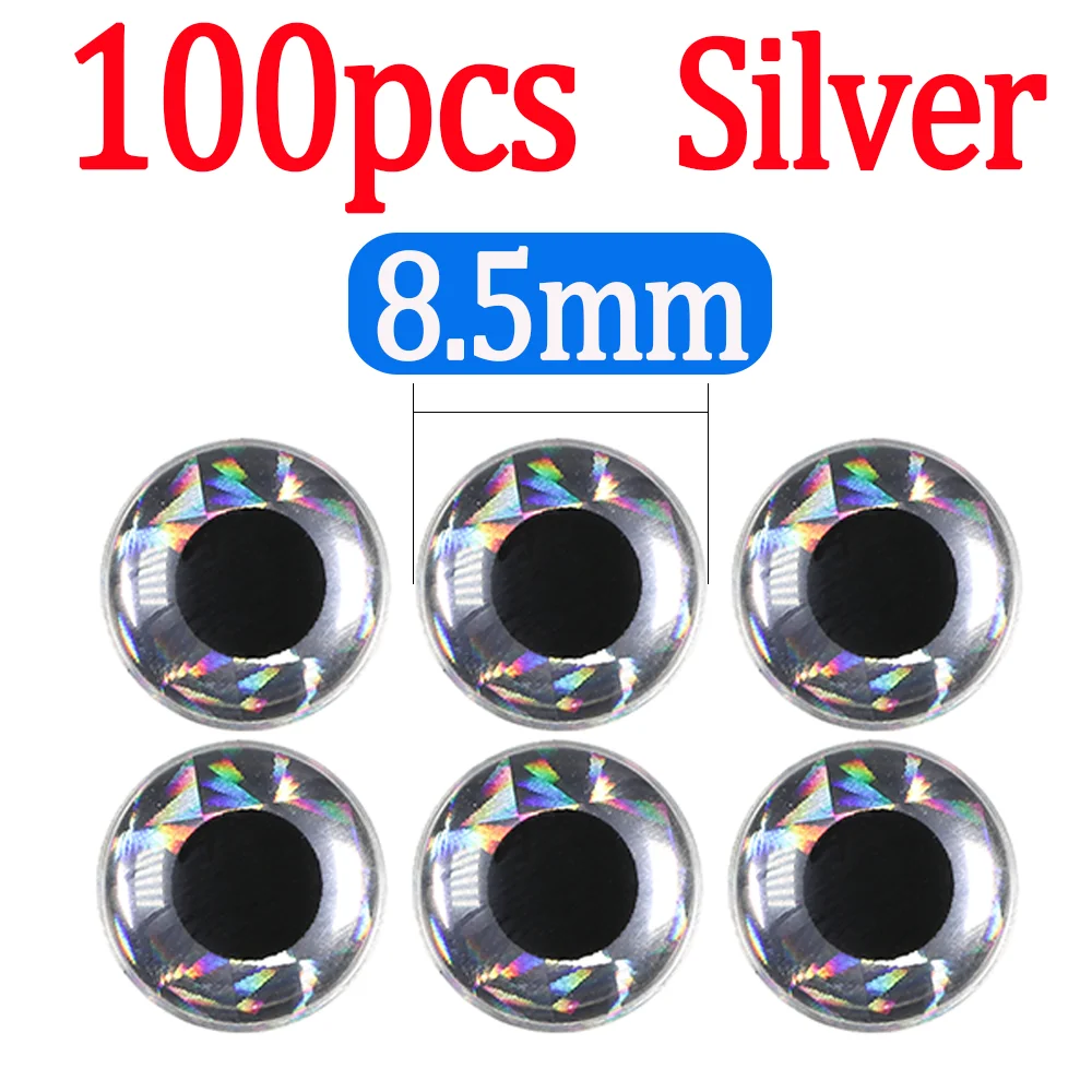 100pcs Silver 8.5mm