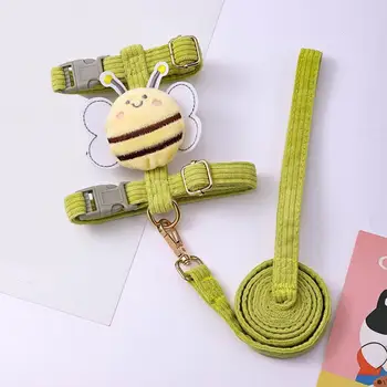 Suitable for Small Pets Anti-escape Cat Strap Adjustable Cartoon Bee Cat Harness Leash Set for Small to Medium Pets for Dogs 1