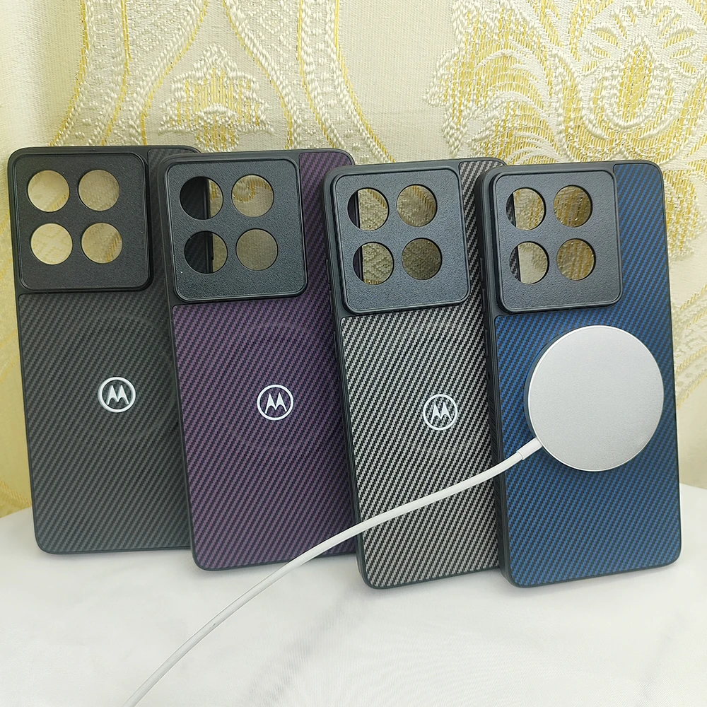 Luxury Magnetic Carbon Fiber Matte Phone Case with Protective Bumper Cover