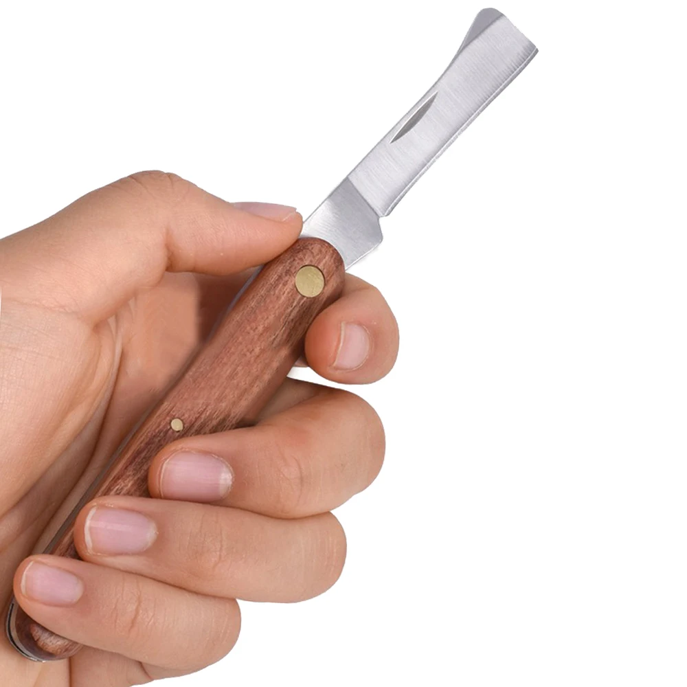 grafting knifeGrafting Knife Foldable Grafting Pruning Knife Professional Garden Grafting Cutter  Stainless Steel Wooden Handle
