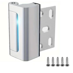 Enhanced Home Security Aluminum Alloy Door Reinforcement Lock - Childproof Anti-theft Protection with 3-Inch Stop (Silver)