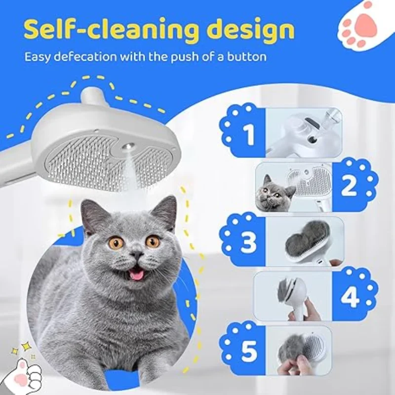 3-in-1 Dog Cat Electric Pet Cleaning Steam Spray Massage Hair Removal Comb Anti-Tangle Brush_voghion.com