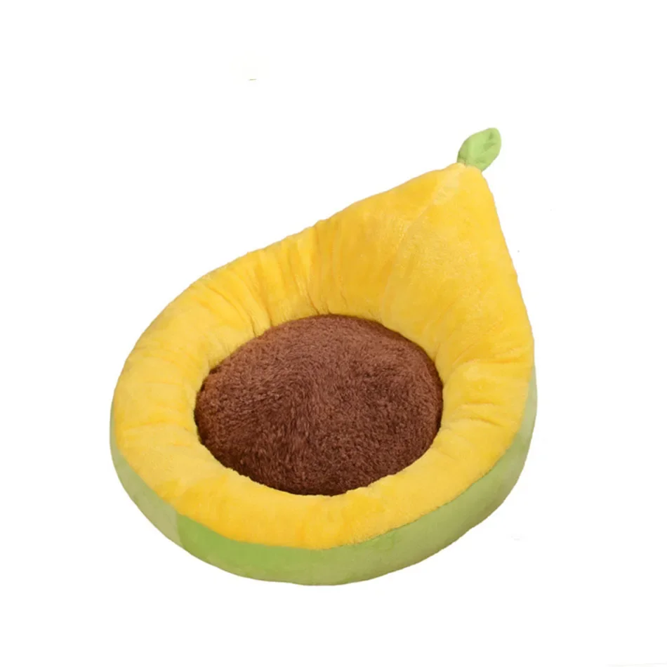 

Pet Dog Kennel Beds for Small Dogs Cartoon Avocado Shape Pet Bed Pet Soft Cozy Cat Dog House Cushion