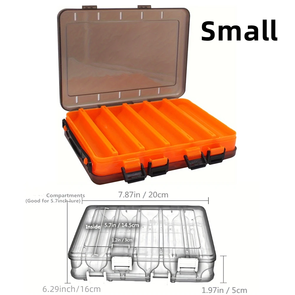 Fishing Lure Storage Double-Sided 10-Compartment Fishing Tackle Storage Box  - Hard Case, Water Resistant, For Lures & Hooks Fishing Accessories Box