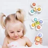 3PCS Suction Cup Spinner Toy Baby Bath Funny Game Educational Toys For Children Girls Boys Infant Sensory Stress Reliever Gift 3