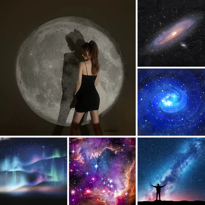 Ins Moon Projection Lamp Atmosphere Galaxy Light Night Light Projector Background Party Decor Birthday Gift Photo Props Korea night light star projector lamp moon light moon lamp led atmosphere lights moon projector light led night lamp