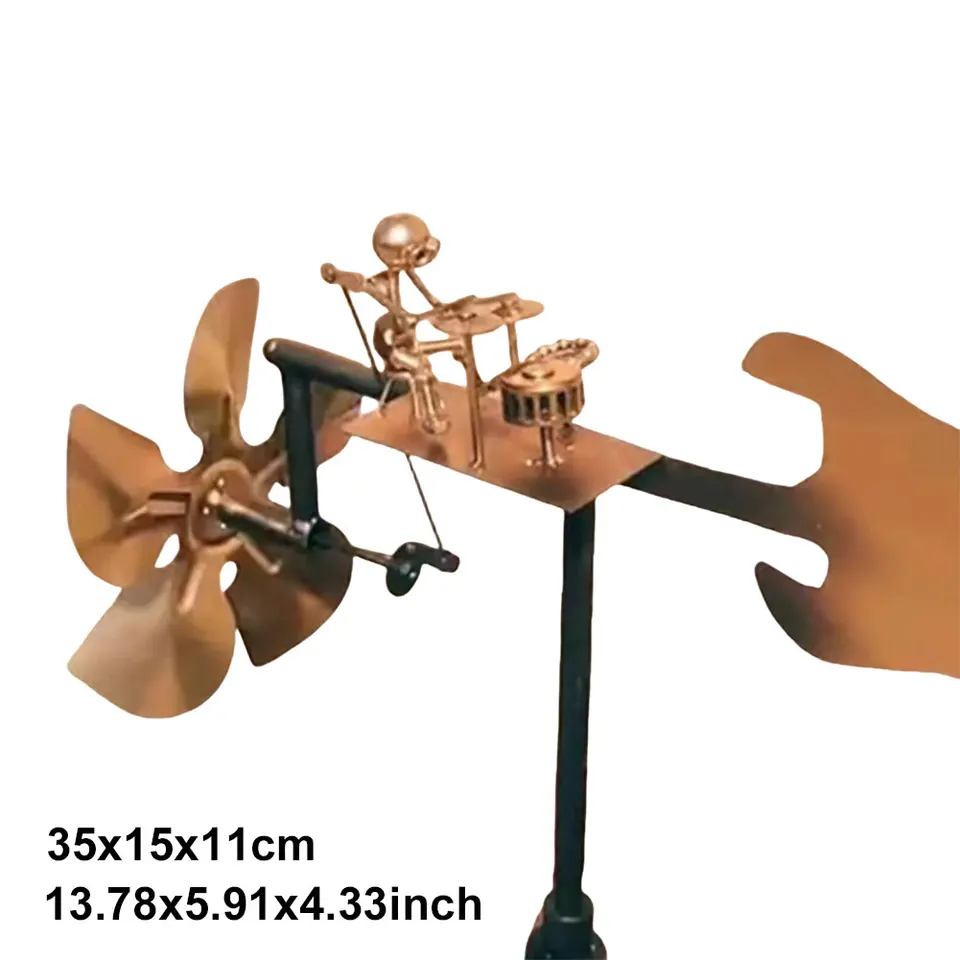 Gitarrist Windmühle Metall - Rockband Garten Deko Mit Gitarren-Motiv 69cm