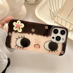Floral Eyes Decorative PC Case | 3D Flower Accents | Perfect Gift - iPhone 15 Plus (SMT4243 Color)