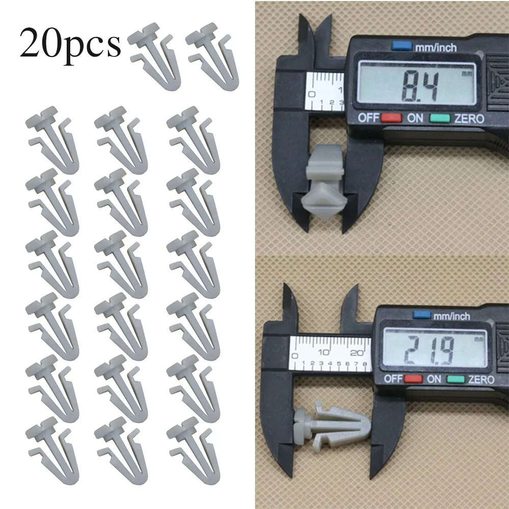 

20x Car Grille Retainer Clips For Nissan 62318-01W00 6231801W00 Grille Clips Gray Nylon Retainer Car Accessories