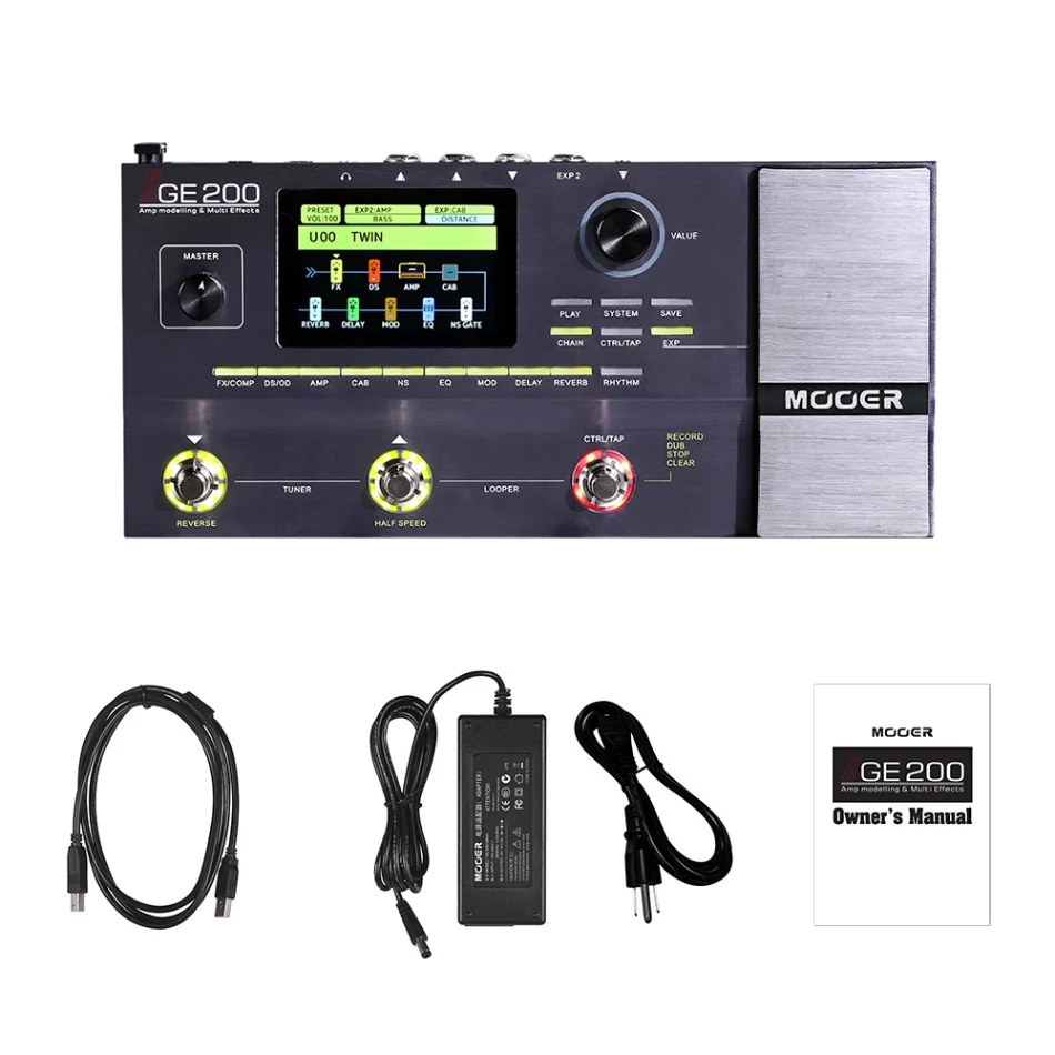 Mooer ge200 digitales Gitarren effekt pedal 55 Verstärker modelle 