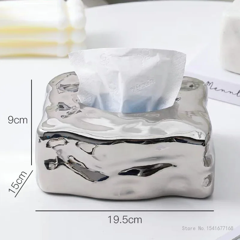 Nordic High-end Ceramic Tissue Box Creative Decoration Home Living Room Bathroom Accessories Supplies Dining Table Paper Box 1Pc